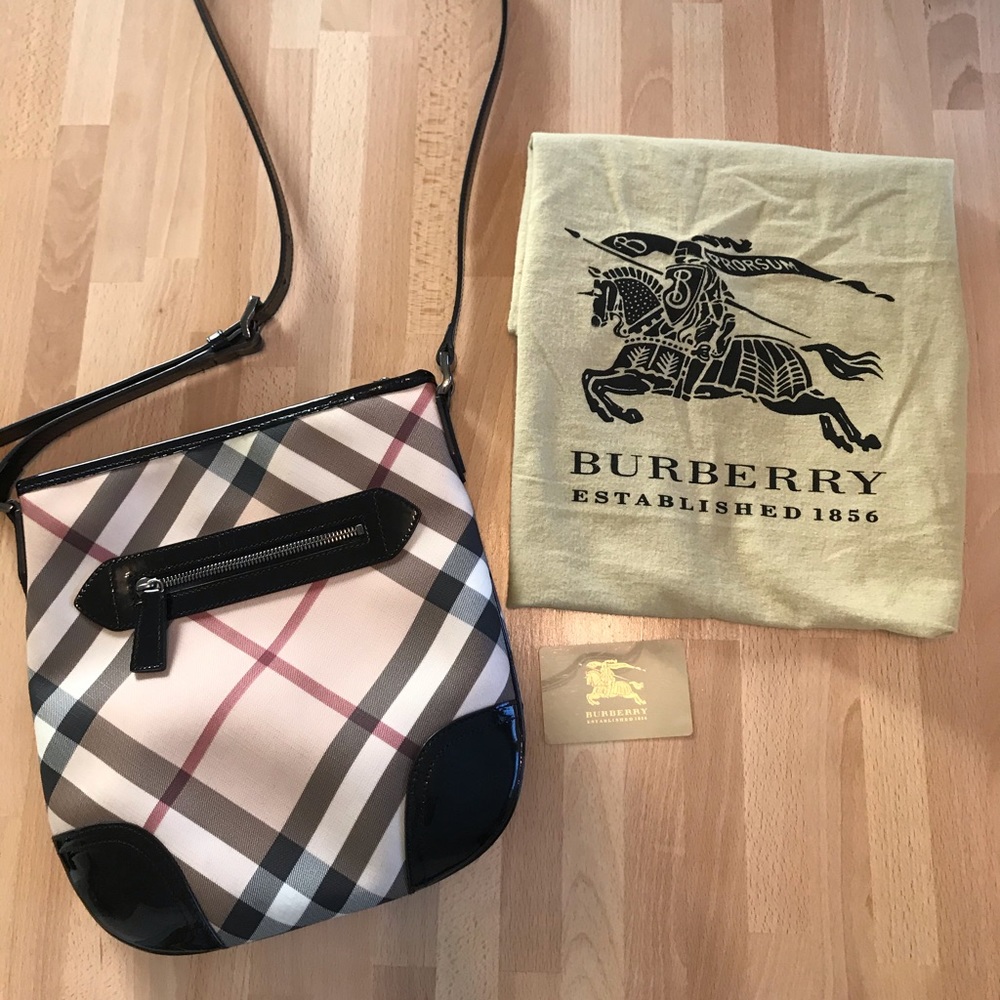 Authentic Burberry Haymarket Crossbody Satchel